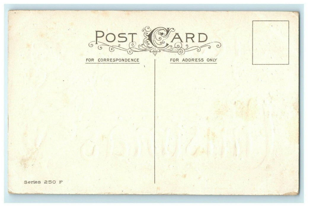 Christmas Santa Claus Embossed c1910 Dining Room Vintage Antique Postcard