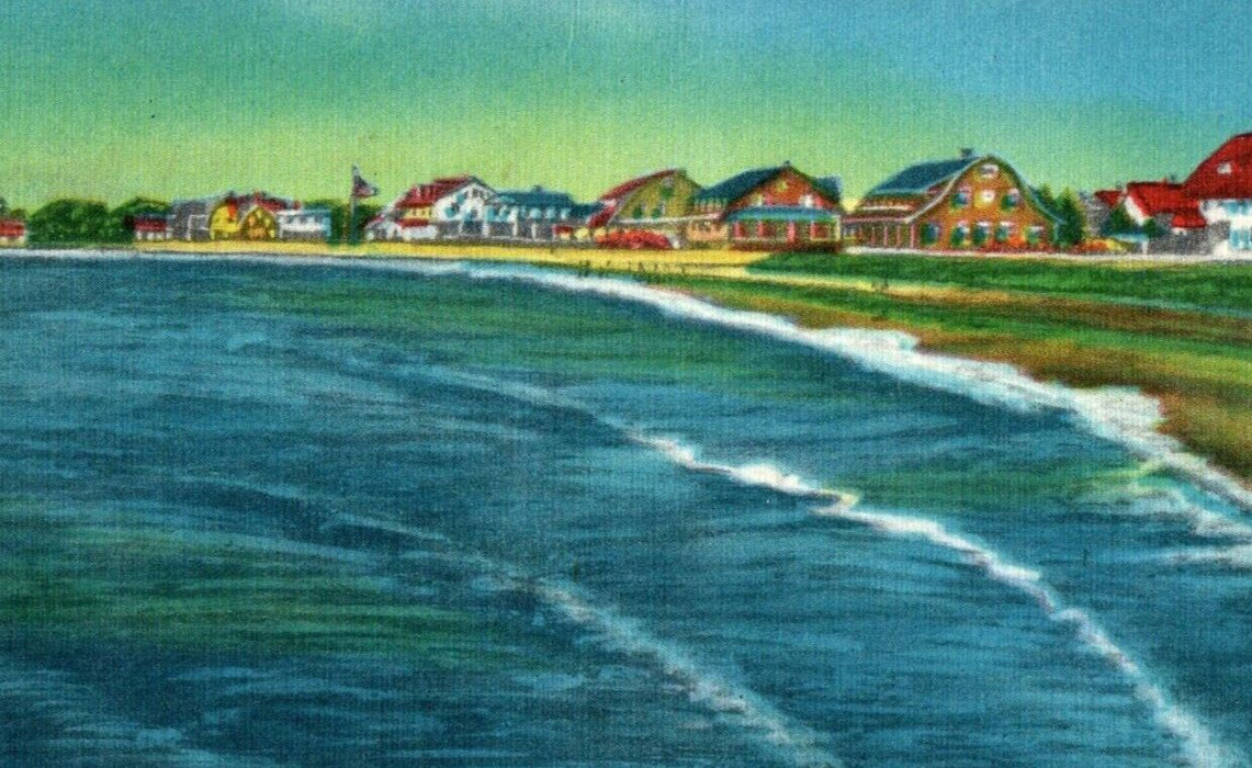 Falmouth Massachusetts MA, Shorefront From Falmouth Harbor Jetties Postcard