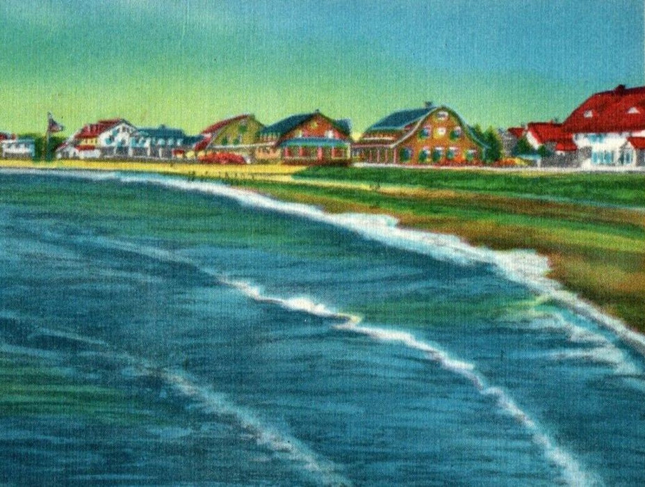 Falmouth Massachusetts MA, Shorefront From Falmouth Harbor Jetties Postcard