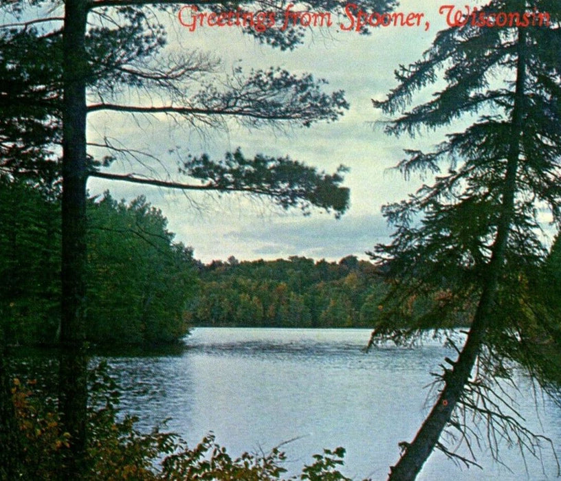 c1950's Greetings From Spooner Wisconsin WI Unposted Vintage Postcard