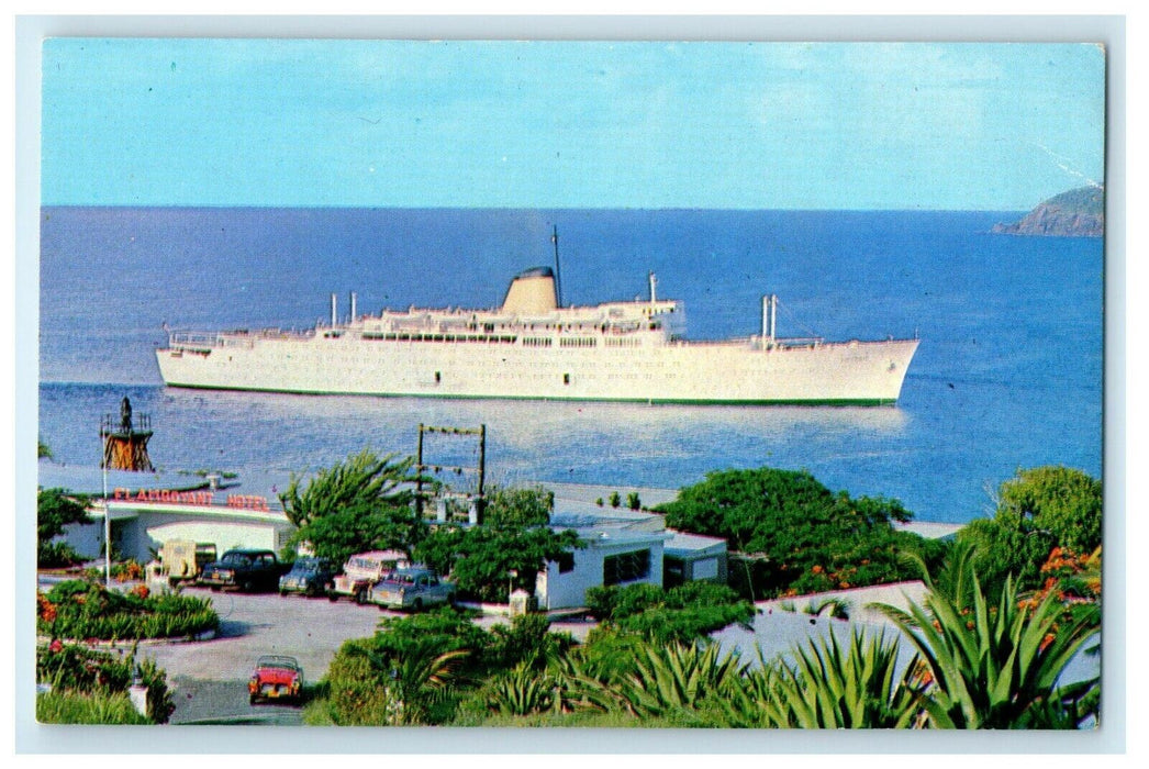 M/S Victoria Cruise Ship Entering Harbor Sto. Thomas Virgin Islands VI Postcard