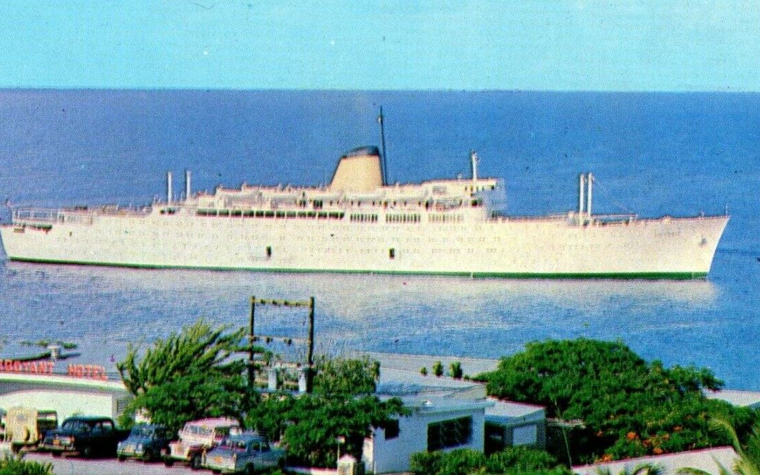 M/S Victoria Cruise Ship Entering Harbor Sto. Thomas Virgin Islands VI Postcard