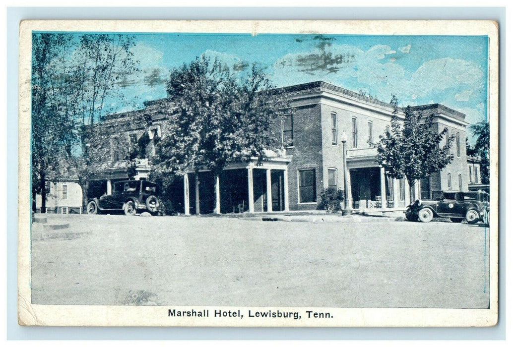 1930 Marshall Hotel Lewisburg Tennessee TN Posted Vintage Inn Postcard