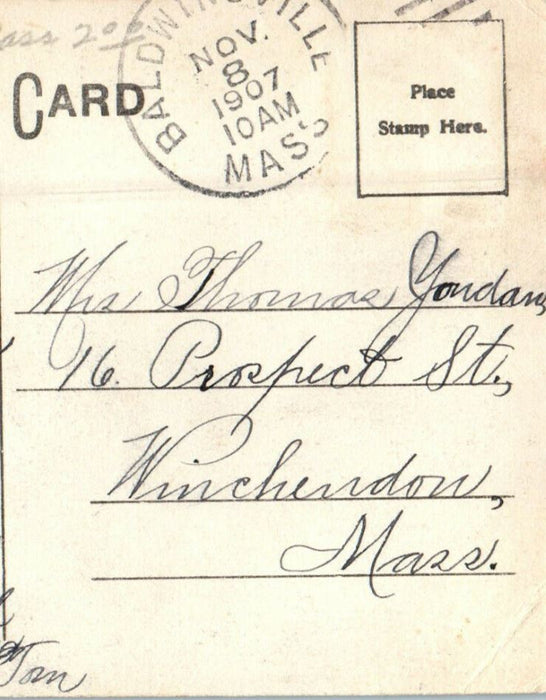 1907 Lake Dennison, Looking South Winchendon Massachusetts MA Posted Postcard