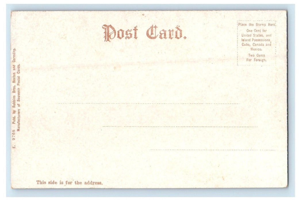 c1905 Boston Massachusetts MA, Courtyard Public Library Fountain Postcard