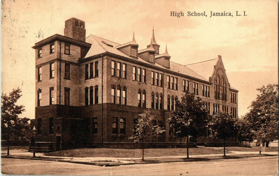 1911 High School View, Jamaica Long Island LI Posted Antique Postcard