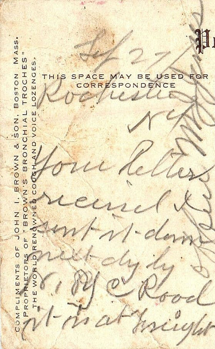 1911 Boulder Rock, Lexington Common, Lexington Massachusetts MA Postcard