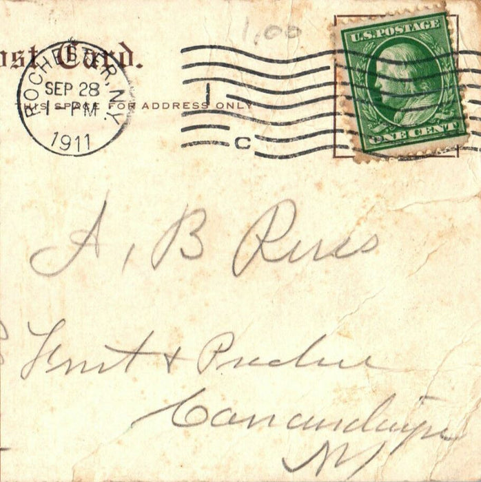 1911 Boulder Rock, Lexington Common, Lexington Massachusetts MA Postcard