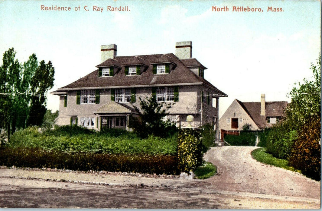 c1910s Residence of C. Ray Randall, North Attleboro, Massachusetts MA Postcard