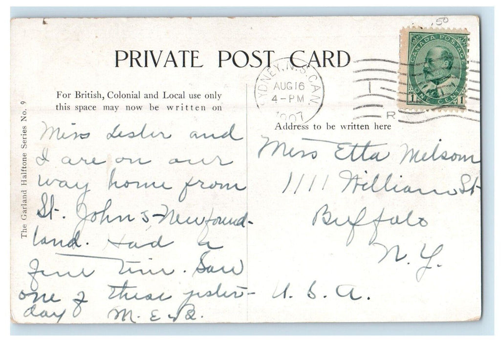 1907 View Of Mammoth Iceberg Sidney Canada Posted Antique Postcard