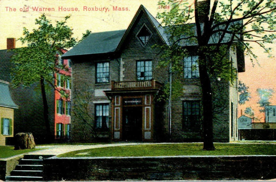 1910 The Old Warren House, Roxbury Massachusetts MA Posted Cancel Postcard