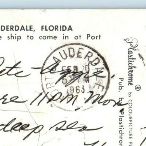 1963 Waiting For The Ship At Port Everglades Ft. Lauderdale Florida FL Postcard