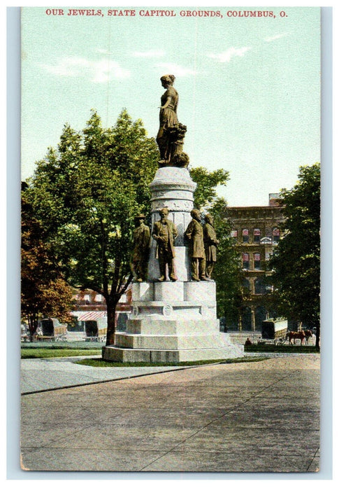 c1910's Our Jewels State Capitol Grounds Columbus Ohio OH Antique Postcard