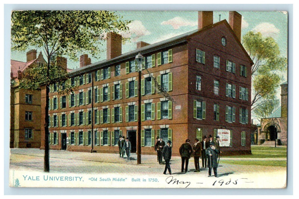 1905 Yale University Old South Middle New Haven Connecticut CT Tuck's Postcard