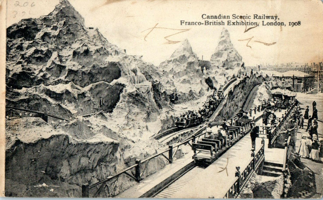 1908 Canadian Scenic Railway, Franco British Exhibition, London GB Postcard