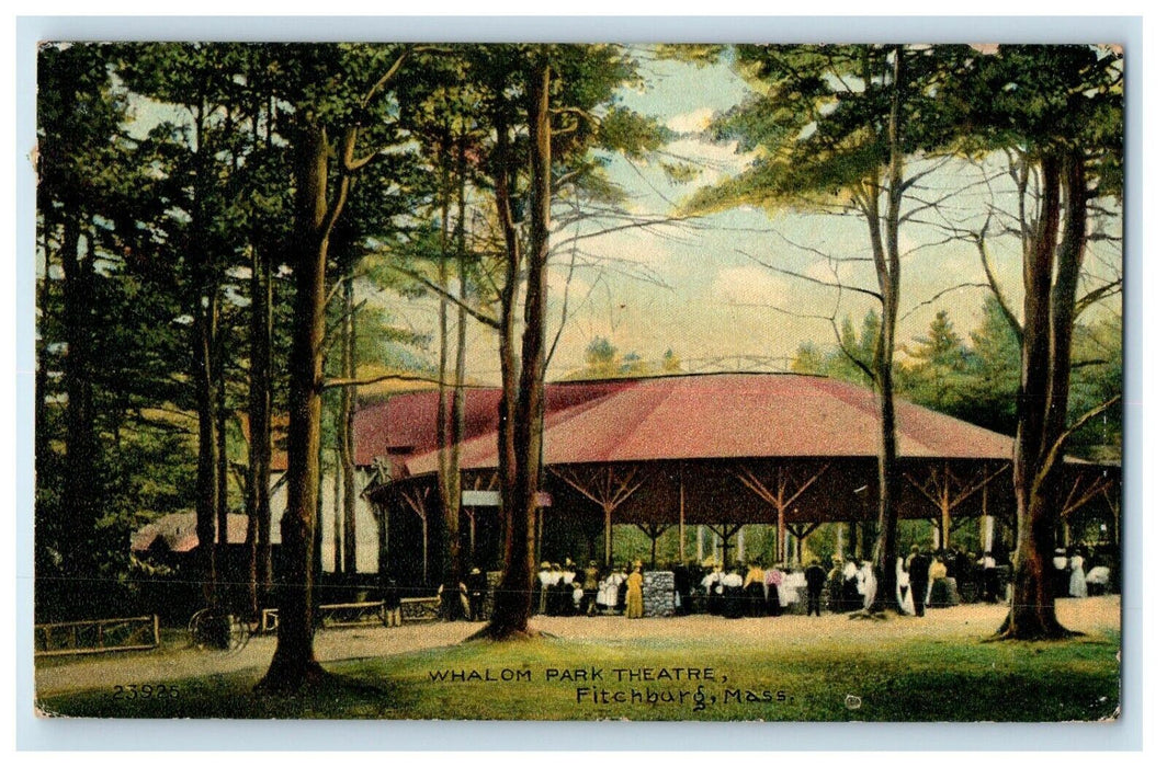 1909 Whalom Park Theatre Fitchburg Massachusetts MA Posted Antique Postcard