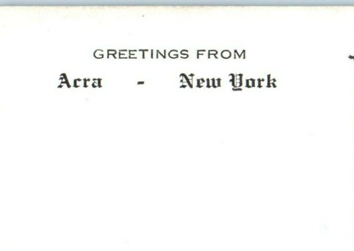 Greetings From Acra New York NY Man Fishing On The Rocks Postcard
