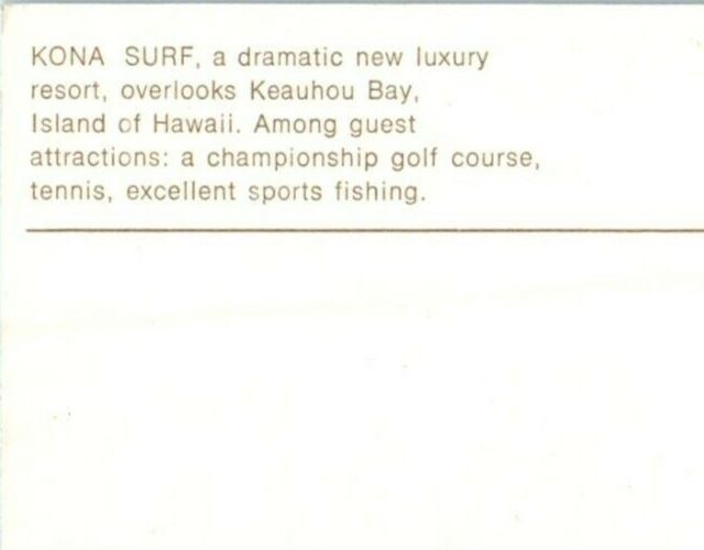 Aerial View Of Kona Surf Overlooks Keauhou Bay Hawaii HI Postcard
