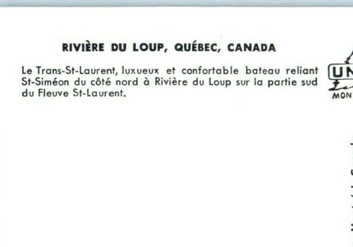 1950-60s Riviere-Du-Loup Et st-Simeon Ferry Trans-ST-Laurent Quebec CA Postcard