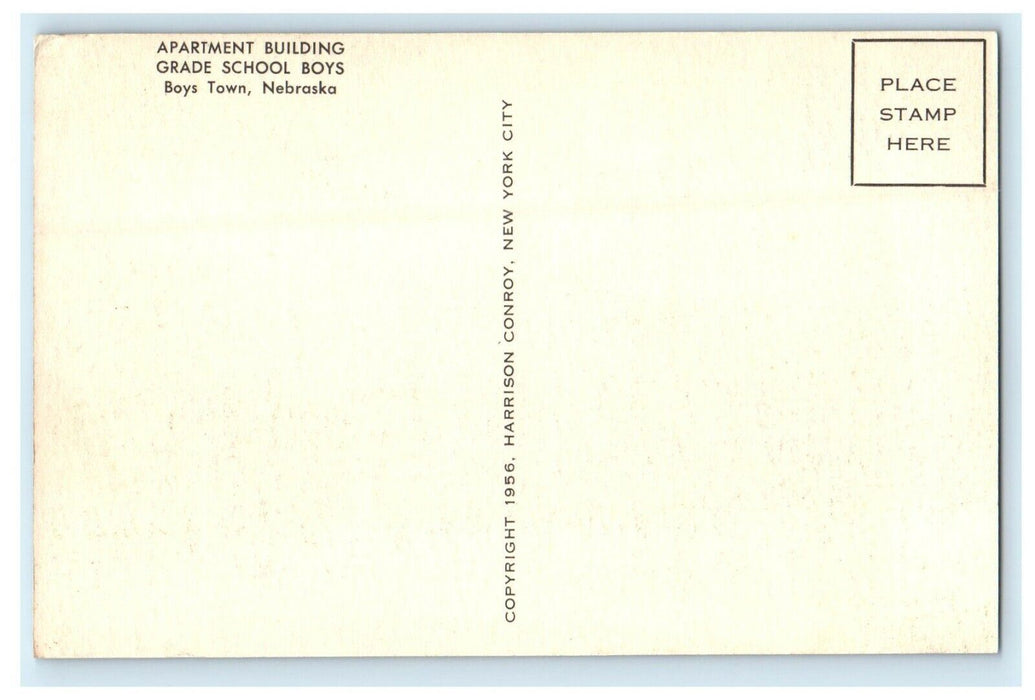 c1950's Boys Town Nebraska NE, Apartment Building Grade School Boys Postcard