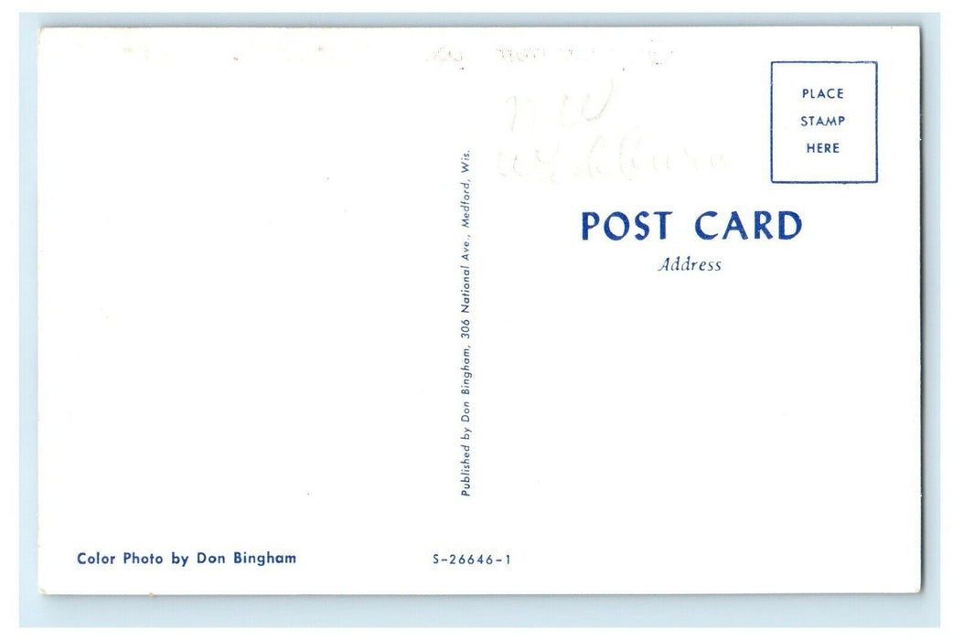 c1950's Greetings From Spooner Wisconsin WI Lake Trees View Postcard