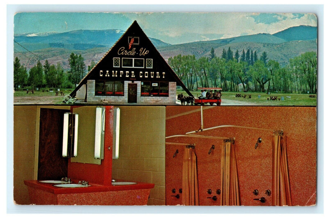 Circle-Up Camper Court Dubois Wyoming 1969 Vintage Antique Postcard