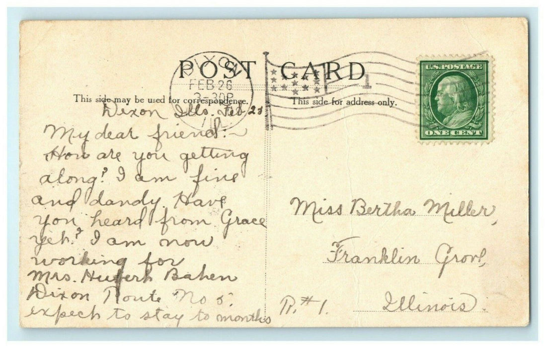 St. Patrick's Church Dixon Illinois 1909 5&10 Cent Vintage Antique Postcard