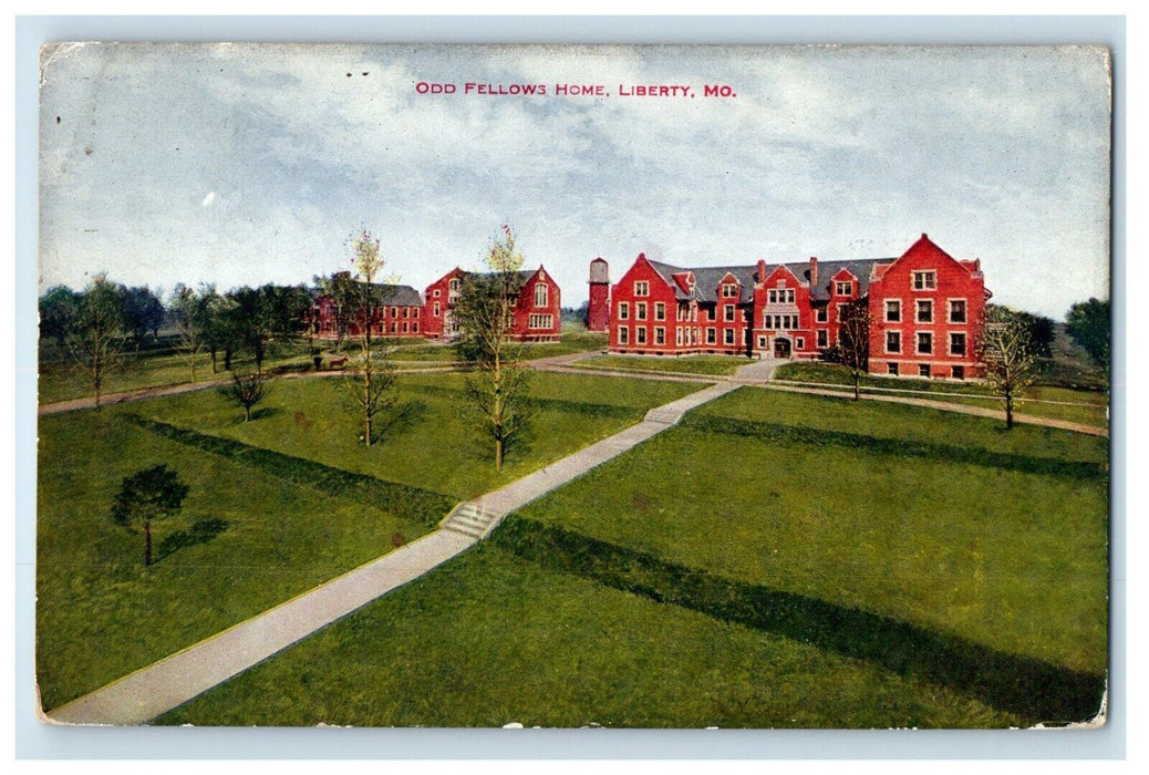 1910 Odd Fellows Home Liberty Missouri MO Posted Antique Postcard