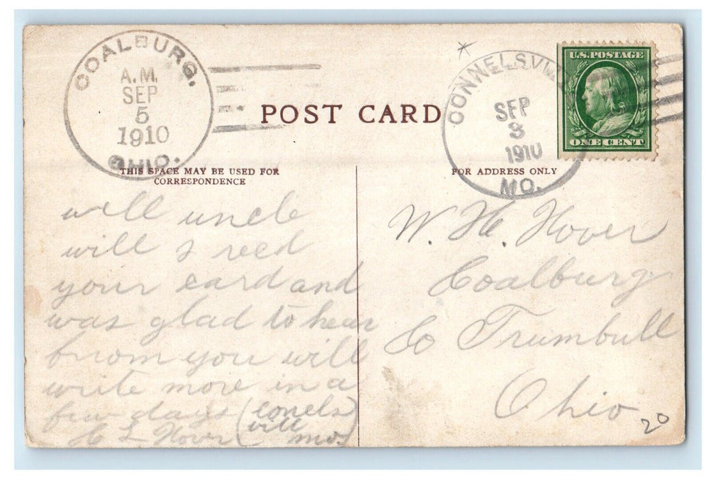 1910 Odd Fellows Home Liberty Missouri MO Posted Antique Postcard