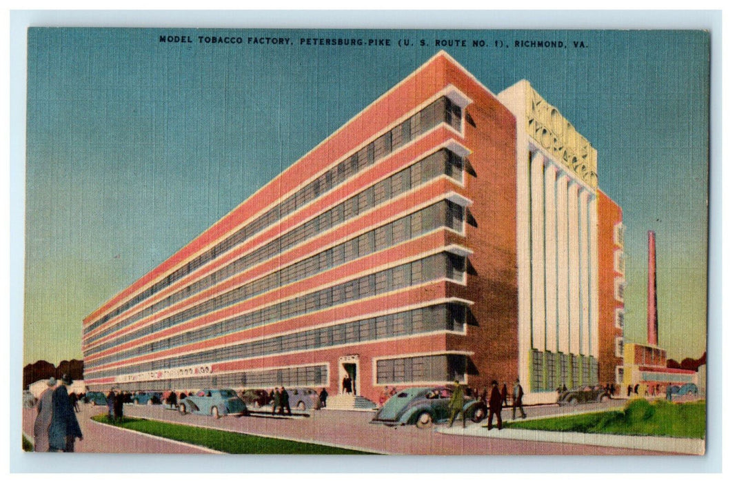 c1940s Model Tobacco Factory, Petersburg Pike, Richmond Virginia VA Postcard