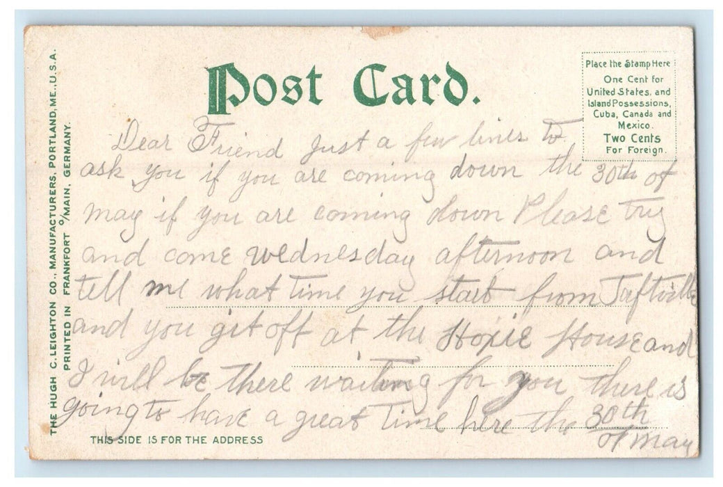 c1905 Hyannis Massachusetts MA, View From Lewis Bay Boat Antique Postcard