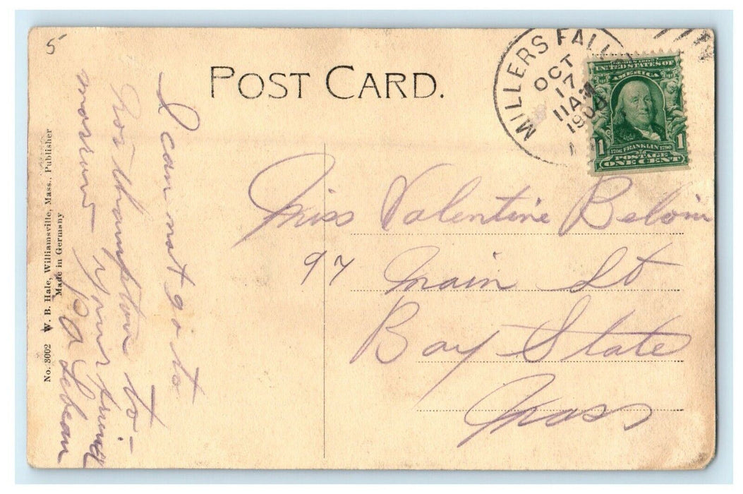 1908 Paper Mill in Miller's Falls, Milford, Massachusetts MA Postcard