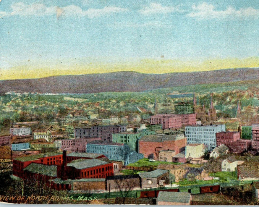 c1905s Aerial View of Buildings, North Adams, Massachusetts MA Unposted Postcard