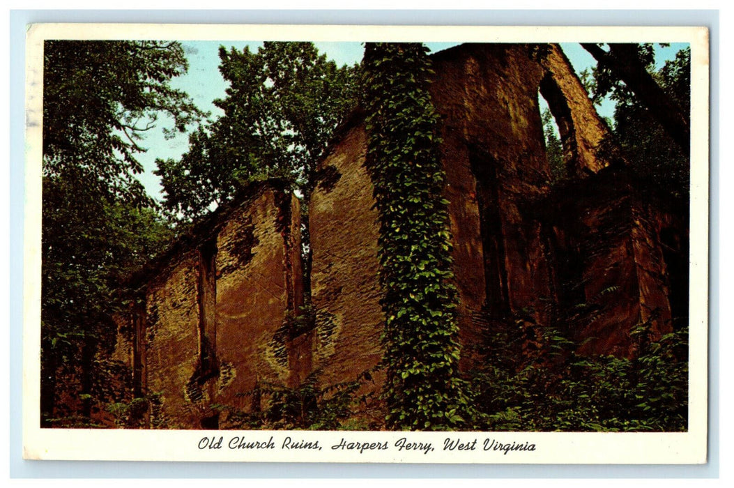 1974 Old Church Ruins Harper's Ferry, West Virginia WV Posted Vintage Postcard