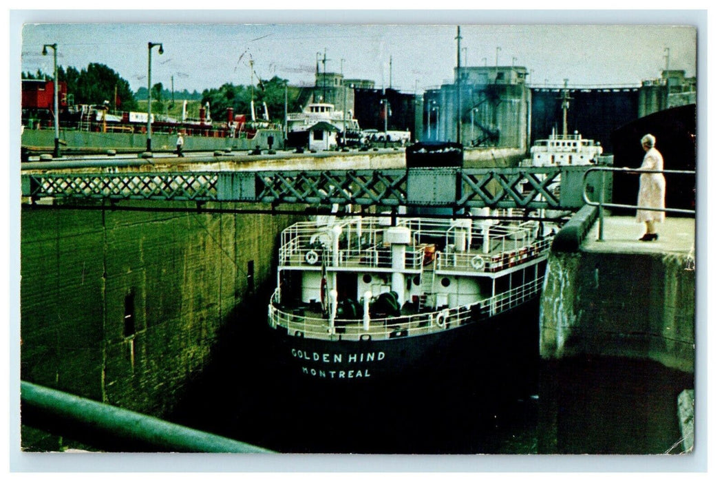 1959 Goldin Hind Montreal Boat Welland Ontario Canada CA Vintage Postcard