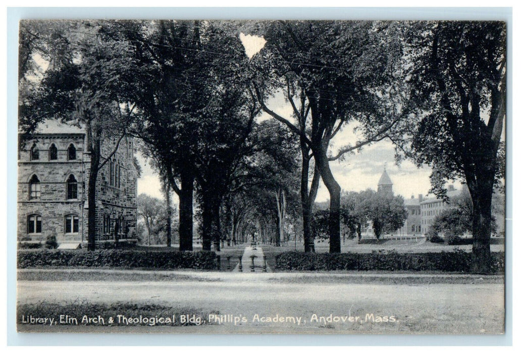 c1905s Elm Arch, Phillip's Academy, Andover Massachusetts MA Posted Postcard