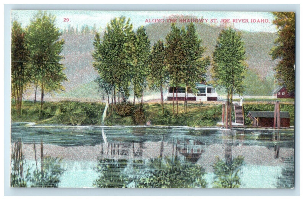 c1910's Along The Shadowy St. Joe River Idaho ID Unposted Antique Postcard
