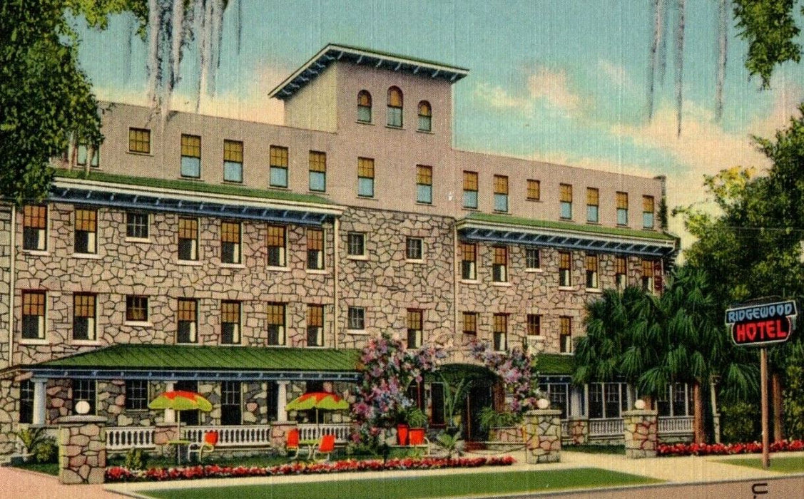 c1930's The Ridgewood Hotel Building View Daytona Beach Florida FL Postcard