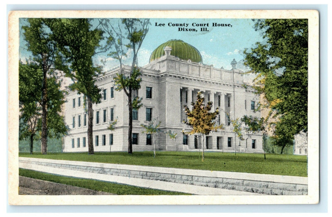 Lee County Court House Dixon Illinois Rotograph 1917 Vintage Antique Postcard