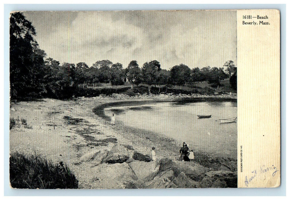 c1905s Beach Scene, Beverly Massachusetts MA Antique Unposted Postcard