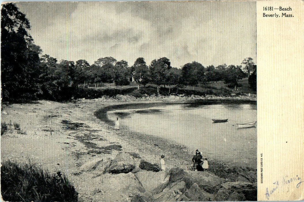 c1905s Beach Scene, Beverly Massachusetts MA Antique Unposted Postcard
