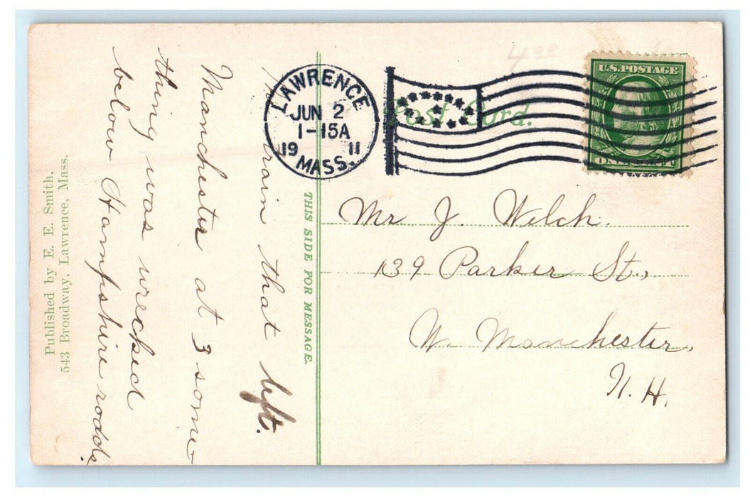 1911 Arlington Mills From Tower Hill, Lawrence, Massachusetts MA Postcard