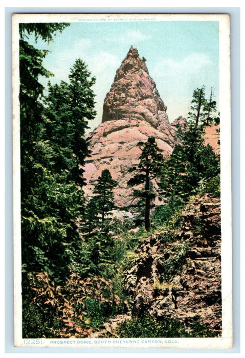 c1910 Prospect Dome, South Cheyenne Canyon, Colorado CO Posted Phostint Postcard