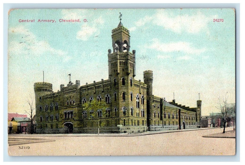 1911 Central Armory Cleveland Ohio OH Posted Antique Postcard