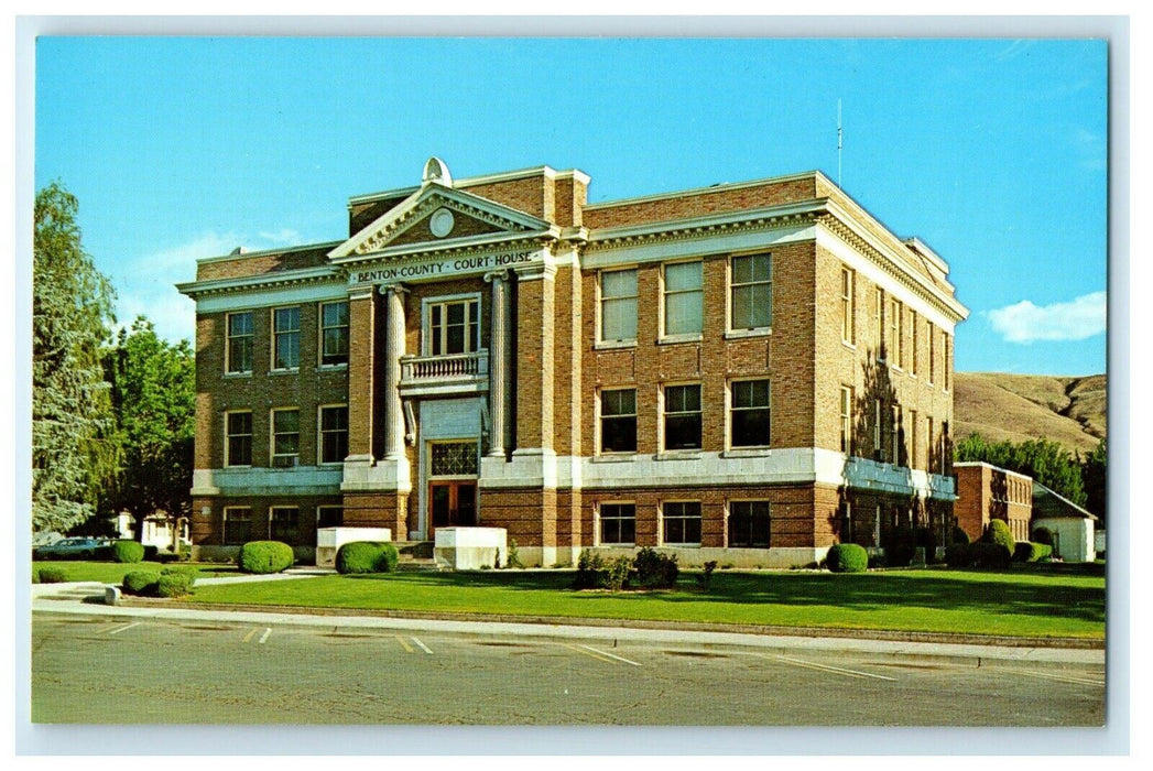 Benton County Courthouse Building Street View Prosser Washington WA Postcard