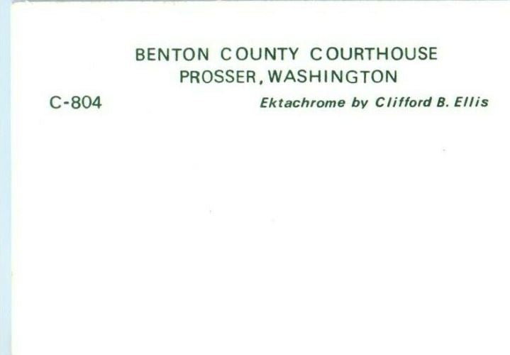 Benton County Courthouse Building Street View Prosser Washington WA Postcard