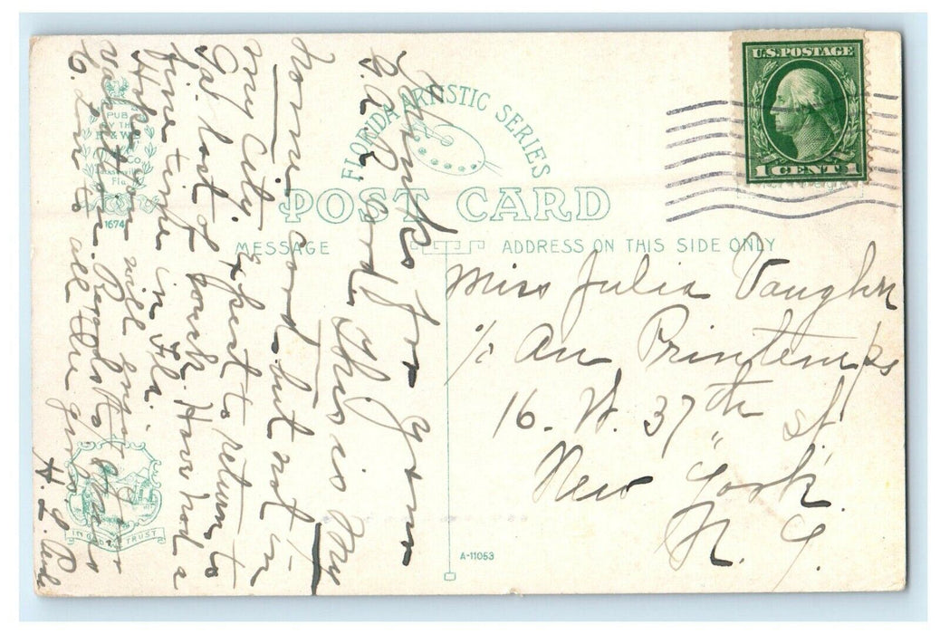 c1910's Confederate Monument Jacksonville Florida FL Antique Postcard
