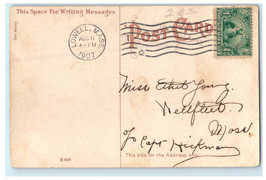 1907 Home of Benjamin F Butler, Lowell, Massachusetts MA Posted Postcard