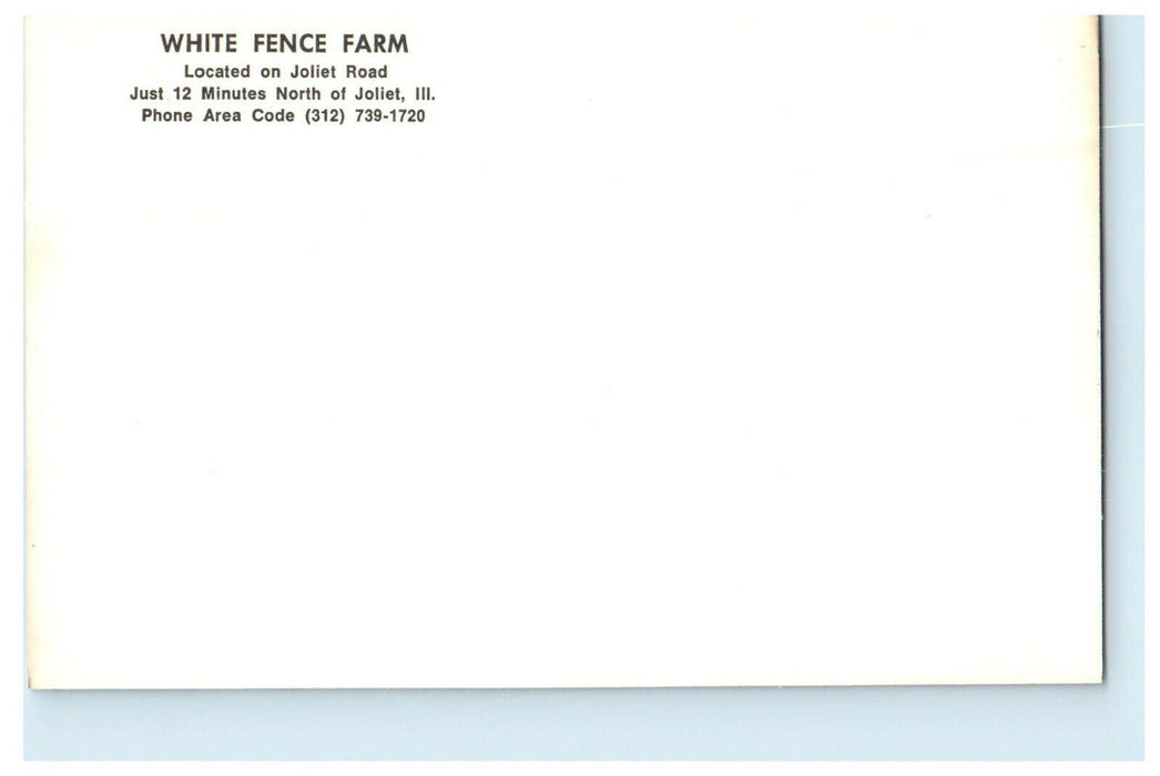 c1980 White Fence Farm 12 Minutes North of Joliet Illinois IL Postcard