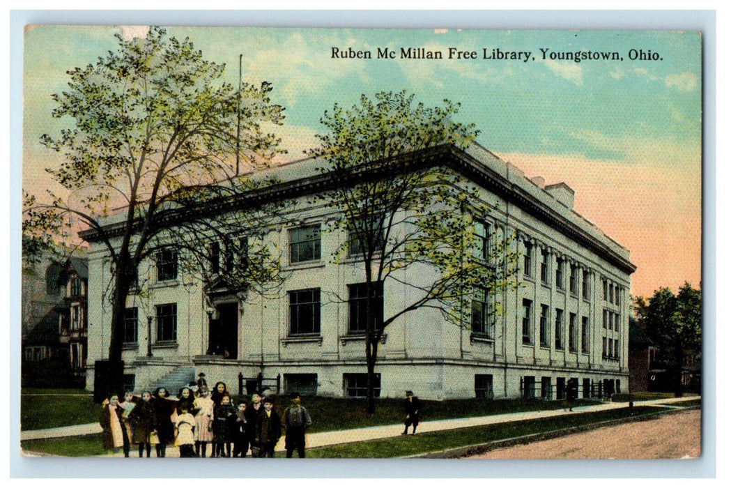 c1910 Ruben Mc Millan Free Library Youngstown Ohio OH Unposted Antique Postcard